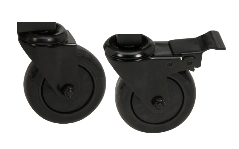 Caster Kit - (4 in/10 cm) 1 locking 1 non-locking for Modular Nests, Nests and Wood Tables