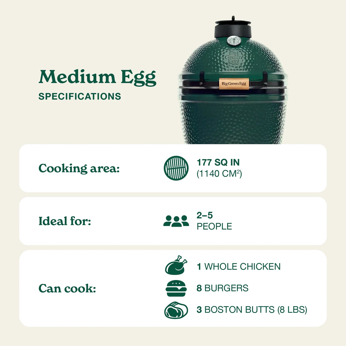 Medium Big Green Egg Grill